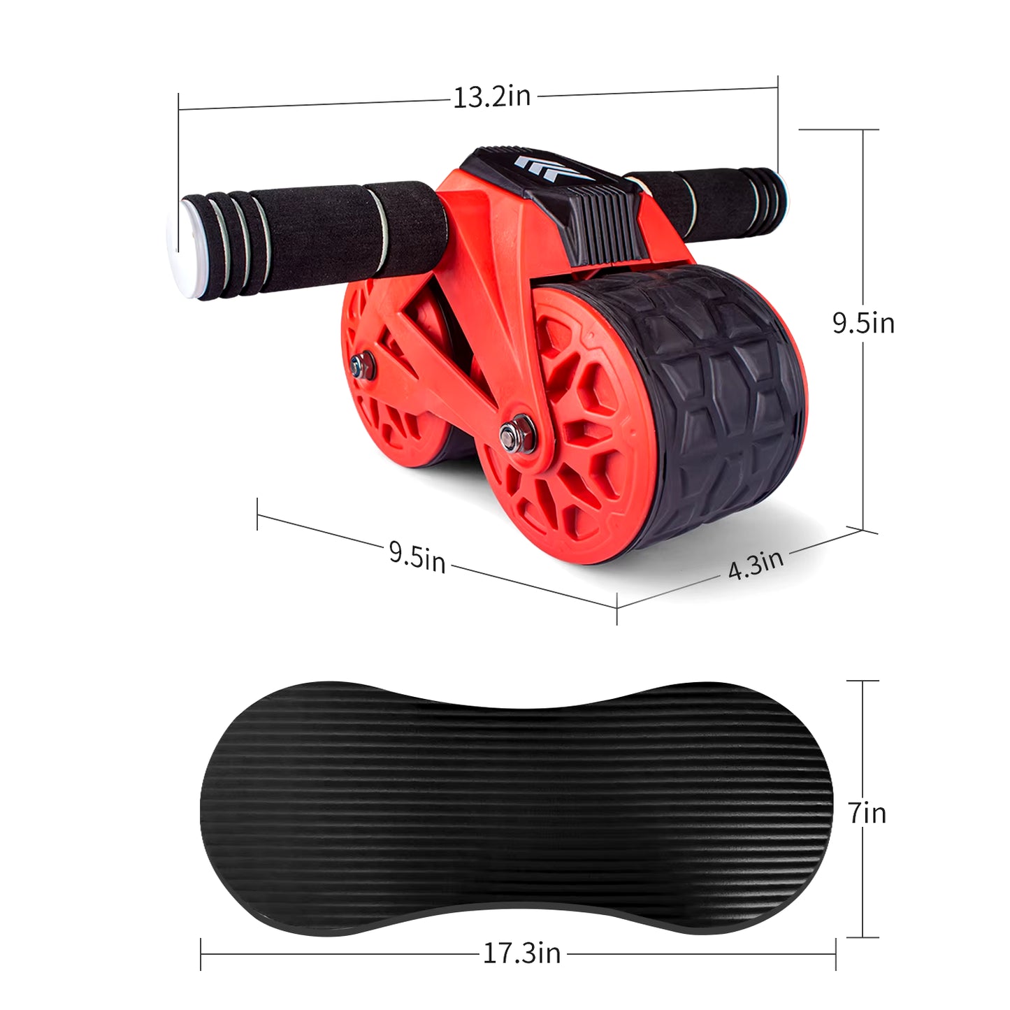 Ab Wheel Roller Automatic Rebound with Knee Pad Mat,Core Muscle Ab Trainer with Intelligent Display, Ab Workout Equ
