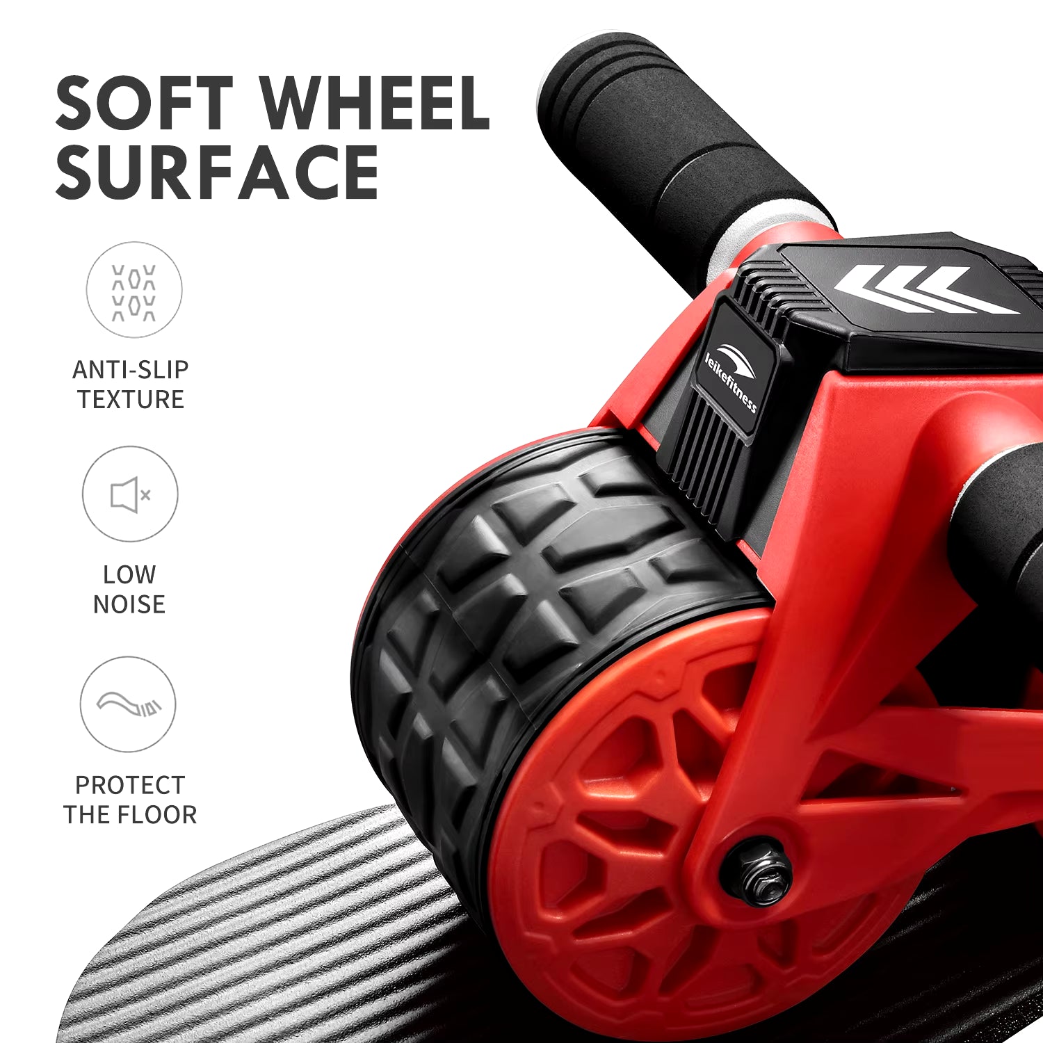 Ab Wheel Roller Automatic Rebound with Knee Pad Mat,Core Muscle Ab Trainer with Intelligent Display, Ab Workout Equ